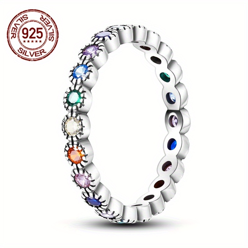 925 Silver Round Ball Zirconia Ring Set Hypoallergenic Wedding Party